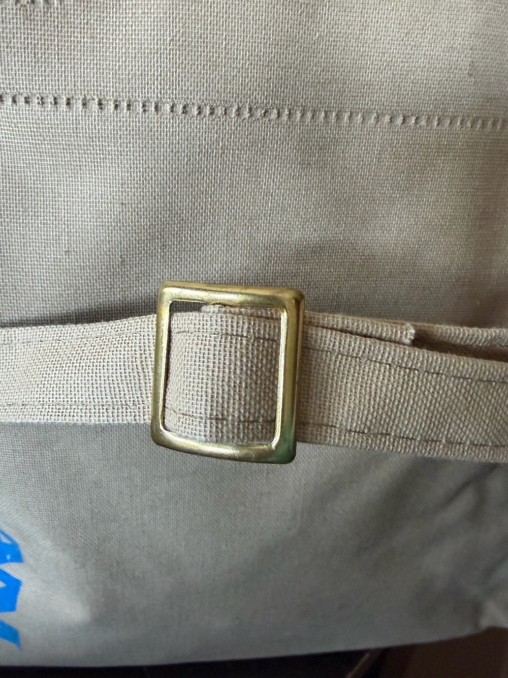 Pan Am Beige Canvas Tote with Blue & Red Logo, New without tags - Picture 5 of 8